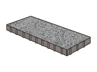 Гранитная тротуарная плитка Готика, Плита Granite FINO, 900x300x100, Белла Уайт