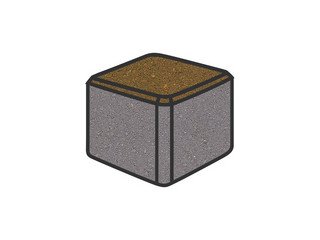 Тротуарная плитка Готика, "Куб Profi", 80x80x80 мм, желтый