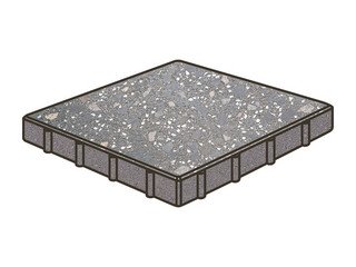 Гранитная тротуарная плитка Готика, Квадрат Granite FINO, 600x600x80, Ильменит