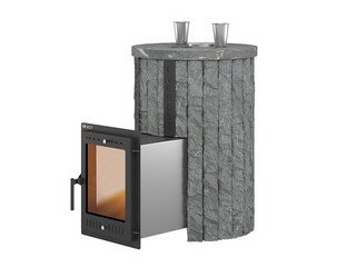 Печь для бани Эверест "Steam Master 30 INOX" Ламель Рваный камень, S-20