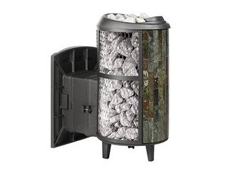 Печь банная "Атмосфера L" комбинированная сетка-ламель "Жадеит" наборный