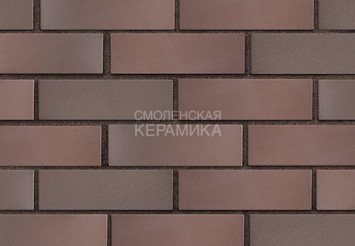 Клинкер фасадный ЛСР «Брюгге» темно-терракотовый флэш гладкий 1