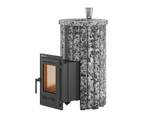 Печь для бани Эверест "Steam Master 18 ЧУГУН" Ламель Пироксенит Элит, S-20