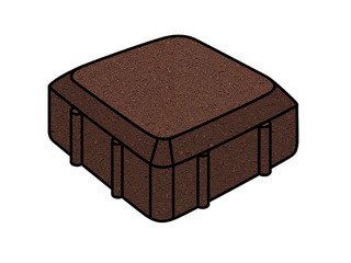 Тротуарная плитка Готика, "Старая площадь Profi", 60 мм, красный