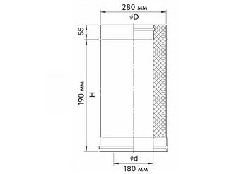 Сэндвич 0,25 м (AISI 430/0,5мм + нерж.) Ф180х280, Ferrum GS 30-50 2