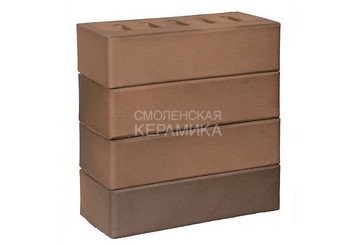 Кирпич керамический печной ЛСР Светло-коричневый флэш гладкий, 1НФ (с тех. пустотами) 1