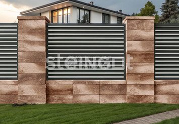 Блок заборный STEINGOT 500x200x200 мм, Травертин (Travertin) 1