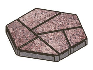 Гранитная тротуарная плитка Готика, Полигональ Granite FINO, 80 мм, Сансет