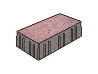 Гранитная тротуарная плитка Готика, Скада Granite FINO, 225x150x100, Травертин
