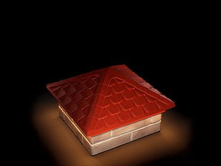 Колпак Zking Elbrus 385х385 с подсветкой на 1,5 кирпича красный