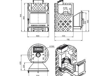Чугунная печь для бани ЭТНА 18 (Панорама) 
