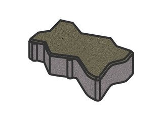 Тротуарная плитка Готика, "Зигзаг/Волна Profi", 60 мм, серый