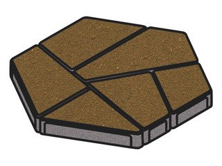 Тротуарная плитка Готика, "Полигональ Profi", 80 мм, желтый