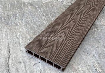 Террасная доска двусторонняя пустотелая Latitudo Euro 3D 139х27х3000 мм, Шоколад 2