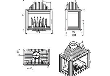 Каминная топка EVEREST A16 P 4