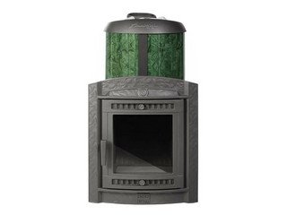 Печь банная "Атмосфера XL" в ламелях "Верде Гватемала" наборный рисунок