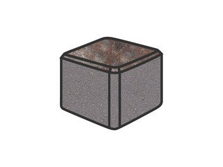 Тротуарная плитка Готика, "Куб Natur", 100x100x100 мм, нептун