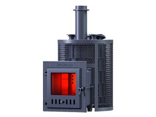 Печь чугунная для бани Технолит AVANGARD ЗК 25 (М) Ураган круглая сетка