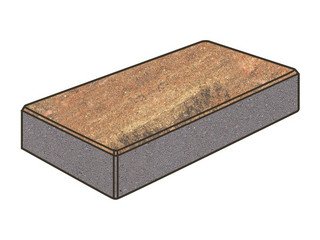 Тротуарная плитка Готика, "Картано Natur", 100 мм, марс