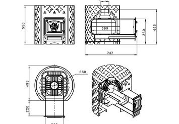 Чугунная печь для бани ЭТНА 14 (ДТ-3С) 3