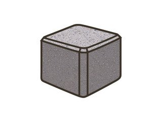 Тротуарная плитка Готика, Куб Premiun Gold, 80x80x80 мм, цвет Голд 1