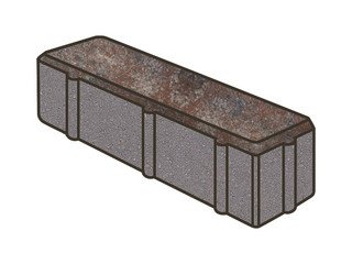 Тротуарная плитка Готика, "Брусок Natur", 80 мм, нептун