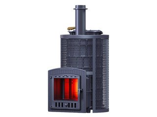 Печь чугунная для бани Технолит AVANGARD ЗК 40 (П2) Ураган круглая сетка