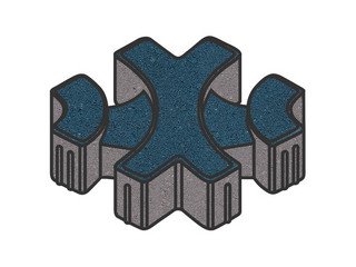 Тротуарная плитка Готика, "Эко-фантазия Profi", 80 мм, синий