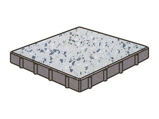 Гранитная тротуарная плитка Готика, Квадрат Granite FINO, 500x500x120, Грис Парга