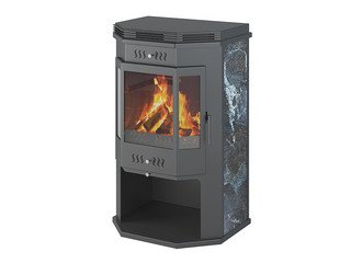 Печь-Камин ASTON 12 кВт (200 м3) Призматик с плитой (Амфиболит)