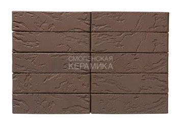 Кирпич облицовочный керамический ЖКЗ Темно-коричневый Рустик 1НФ 4