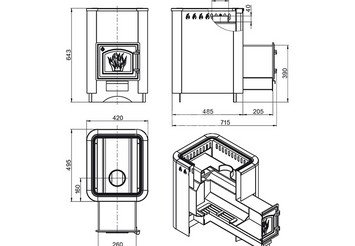 Печь ВЕЗУВИЙ Русичъ Антрацит 16 (ДТ-3С) 4
