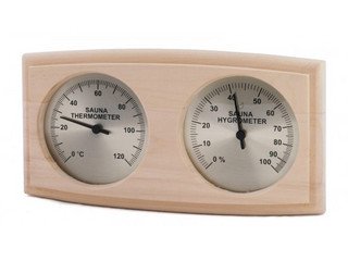 Термометр+гигрометр SAWO прямоугольный с изгибом 255х140мм, осина 271-TНВA