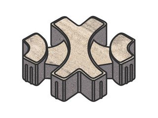 Тротуарная плитка Готика, "Эко-фантазия Natur", 80 мм, монохром