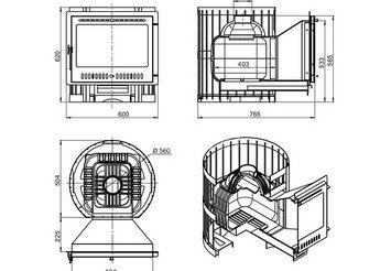 Чугунная печь для бани ЭТНА Стандарт 18 (Панорама) 