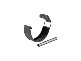 Соединитель желоба в комплекте 125, AQUASYSTEM (Polyester), темно-серый