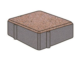 Тротуарная плитка Готика, Квадрат Premium Gold, 100x100x100 мм, цвет Голд 4