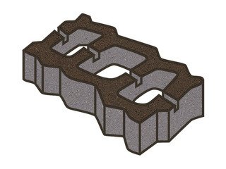 Тротуарная плитка Готика, "Газонная решетка Profi", 80 мм, темно-коричневый