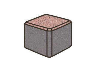 Тротуарная плитка Готика, Куб Premiun Gold, 80x80x80 мм, цвет Голд 18