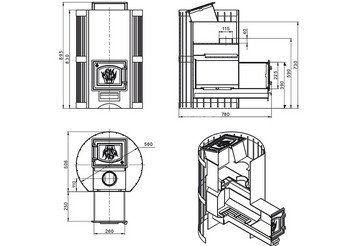 Печь ВЕЗУВИЙ Скиф с закрытой каменкой Стандарт (ДТ-3) 4