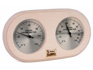 Термометр+гигрометр SAWO прямоуг.140х255мм осина 222-ТНА