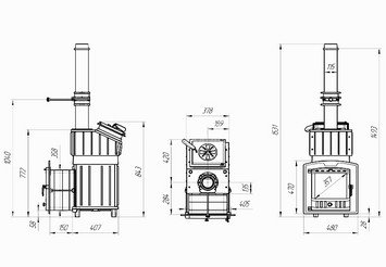 Печь чугунная для бани Технолит Гроза 18 (П2) 2023 г 3