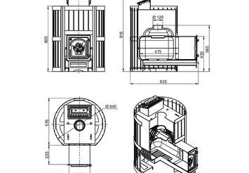 Чугунная печь для бани ЭТНА Стандарт 24 (ДТ-4) Закрытая каменка 3