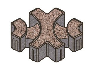 Тротуарная плитка Готика, Эко-фантазия Premiun Gold, 300x300x80 мм, цвет Голд 16