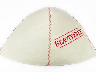 Шапка д/сауны вышивка "BeautyFree",фетр белый Б4555(Е)