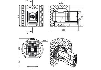 Чугунная печь для бани ЭТНА 24 (ДТ-4С) 3
