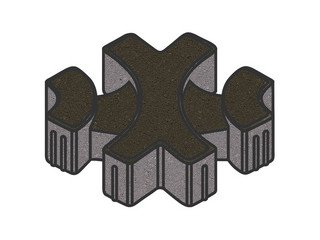 Тротуарная плитка Готика, "Эко-фантазия Profi", 80 мм, суперчерный