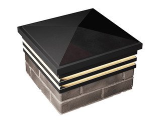 Колпак с подсветкой Zking Bona 385 х 385 с посадкой на 1,5 кирпича черный