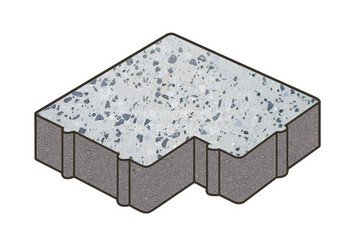 Гранитная тротуарная плитка Готика, Калипсо Granite FINO, 60 мм, Грис Парга 1