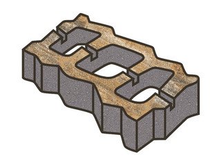 Тротуарная плитка Готика, "Газонная решетка Natur", 80 мм, альпин